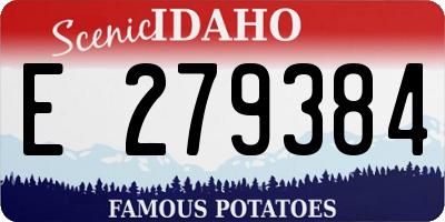 ID license plate E279384