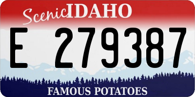 ID license plate E279387