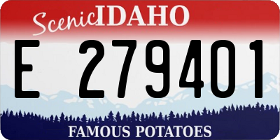 ID license plate E279401