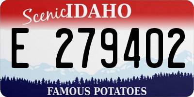ID license plate E279402