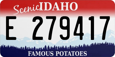 ID license plate E279417