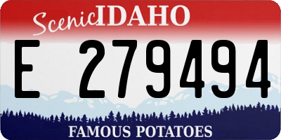 ID license plate E279494