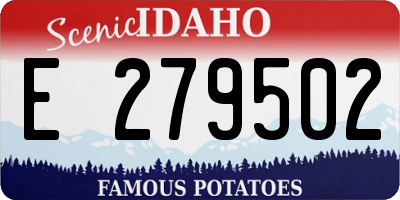 ID license plate E279502