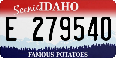 ID license plate E279540