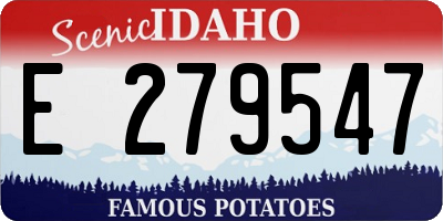 ID license plate E279547