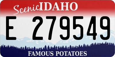 ID license plate E279549
