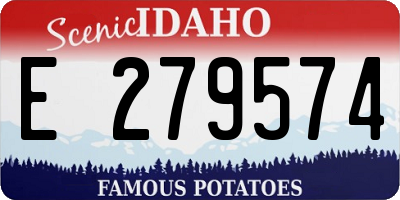 ID license plate E279574