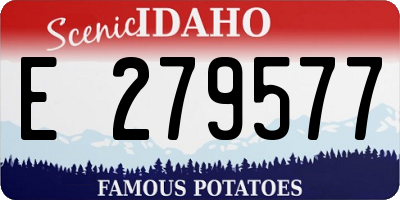 ID license plate E279577