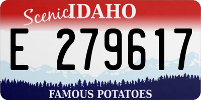 ID license plate E279617