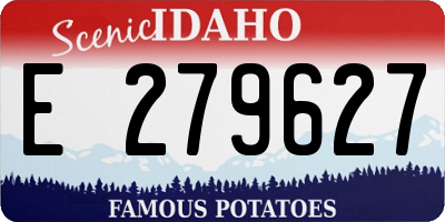 ID license plate E279627