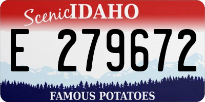 ID license plate E279672