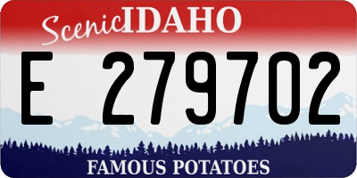 ID license plate E279702