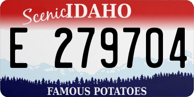 ID license plate E279704