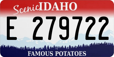 ID license plate E279722