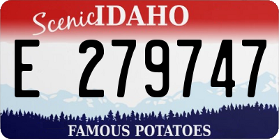 ID license plate E279747