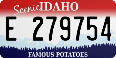 ID license plate E279754