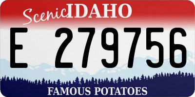 ID license plate E279756