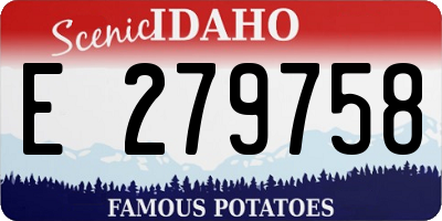 ID license plate E279758