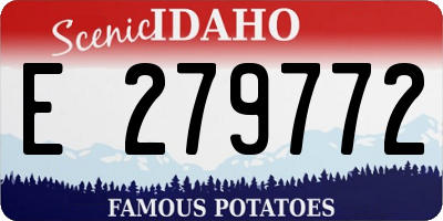 ID license plate E279772