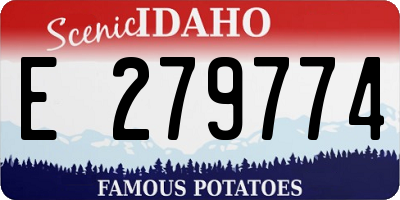 ID license plate E279774