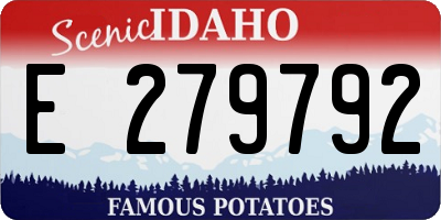 ID license plate E279792