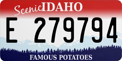 ID license plate E279794