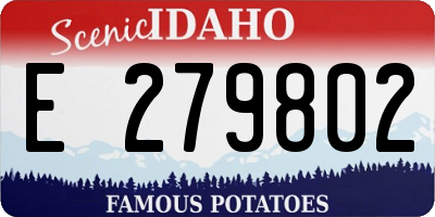 ID license plate E279802
