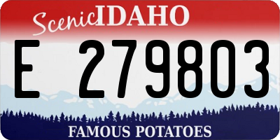 ID license plate E279803