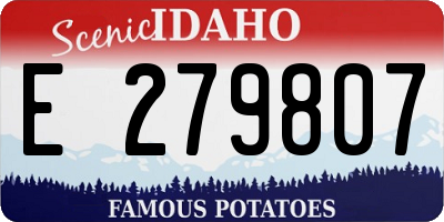 ID license plate E279807