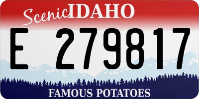 ID license plate E279817