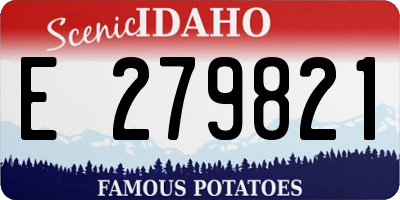 ID license plate E279821