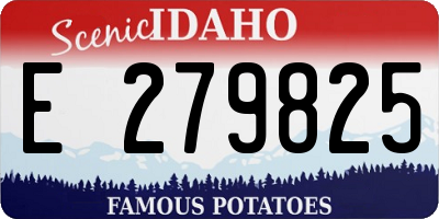 ID license plate E279825