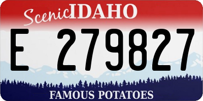 ID license plate E279827