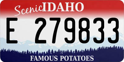 ID license plate E279833