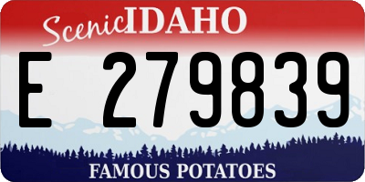 ID license plate E279839