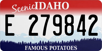 ID license plate E279842