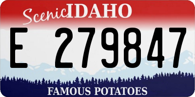 ID license plate E279847