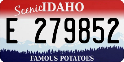 ID license plate E279852