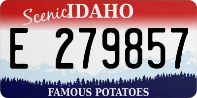 ID license plate E279857