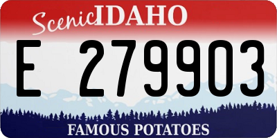 ID license plate E279903