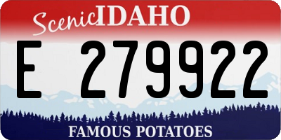 ID license plate E279922