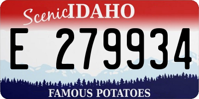 ID license plate E279934