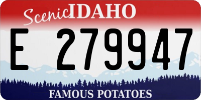 ID license plate E279947