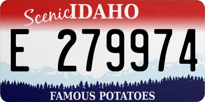 ID license plate E279974