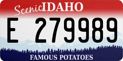 ID license plate E279989