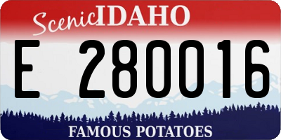 ID license plate E280016