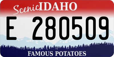 ID license plate E280509