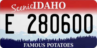 ID license plate E280600