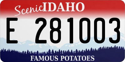 ID license plate E281003