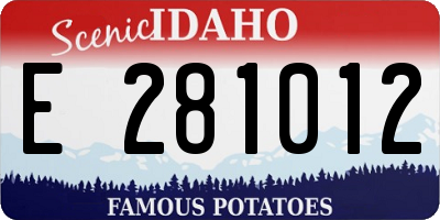 ID license plate E281012